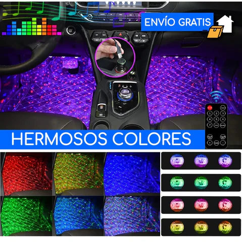 LED RGB para Piso de Interior de Coche / Envio Gratis